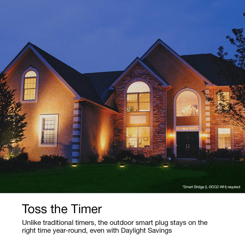 Toss the Timer Unlike traditional timers, the outdoor smart plug stays on the right time year-round, even with Daylight Savings.