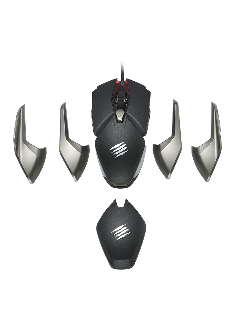 Back. Mad Catz - Mad Catz - B.A.T. 6+ Ambidextrous Gaming Mouse with 16K DPI Sensor DAKOTA 60M Clicks - Wired - Black.