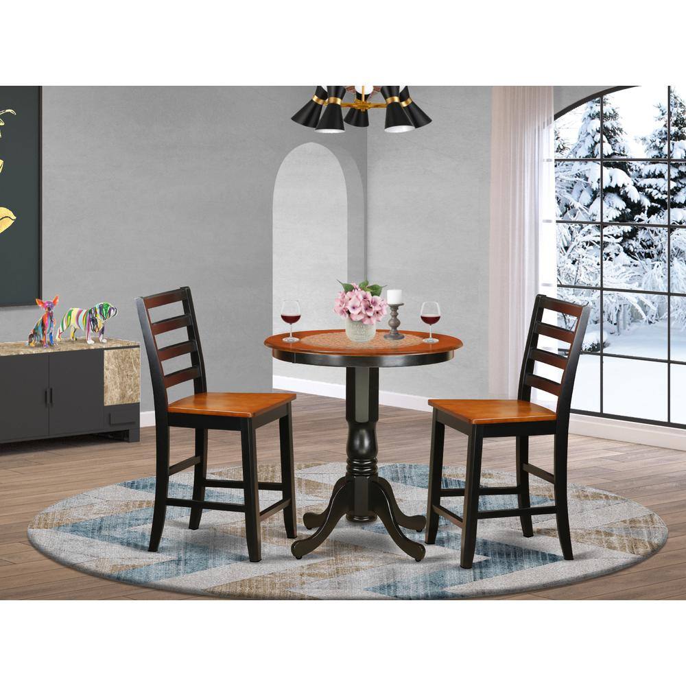 East West Furniture 3 Pc counter height set pub Table and 2 Kitchen bar ...