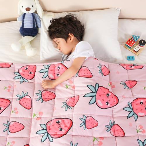 Pacoar Cade - Weighted Blanket Blue Dinosaur Lap Breathable Heavy Throw Blankets For Sleeping Washable x A Hug for Sleep: Is it a - Pink-36"x 48" 3lbs