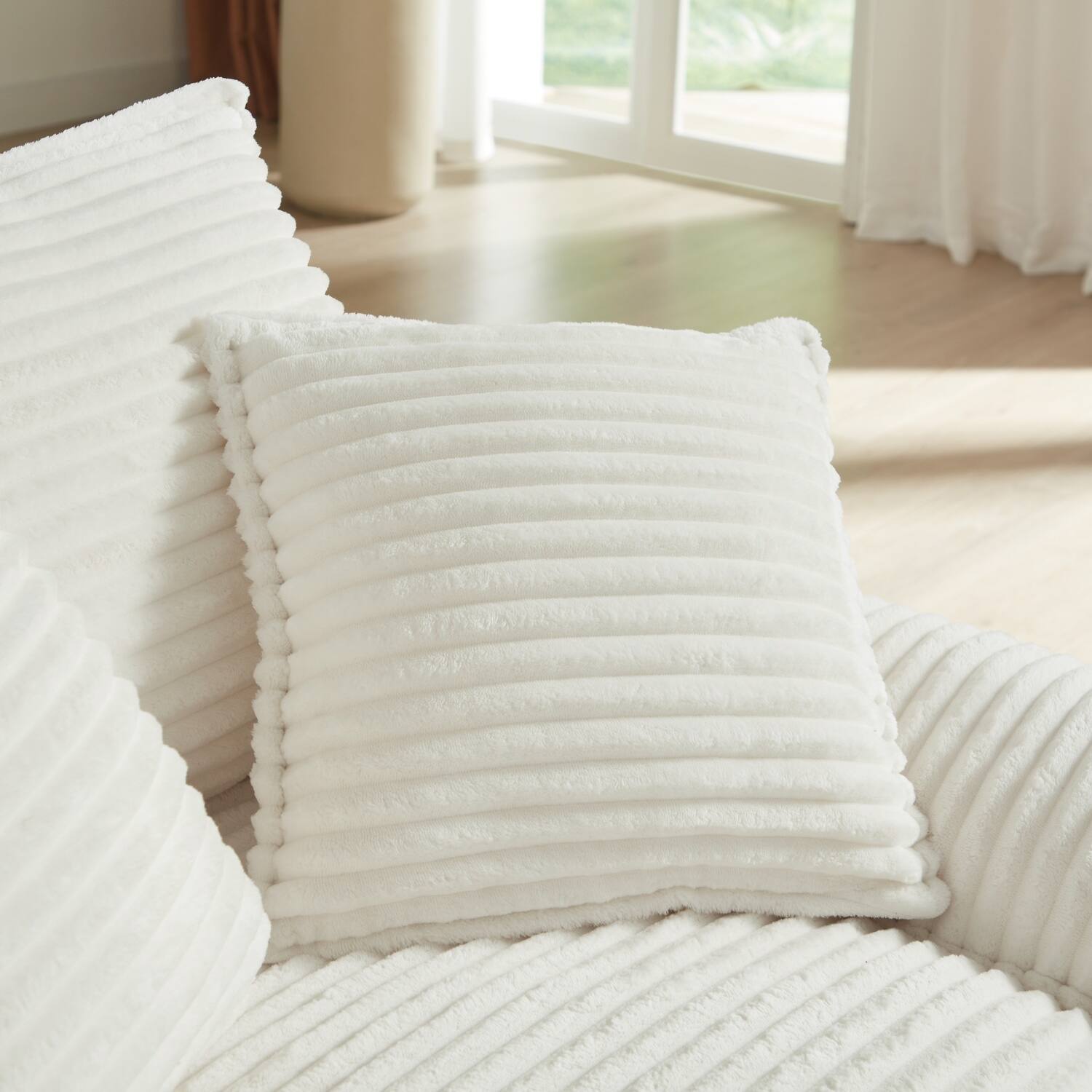 Alt View 5. Z-Edge - 52" cushioned compression sofa with unique footrest design, lounge chair for any room or office -White - white.