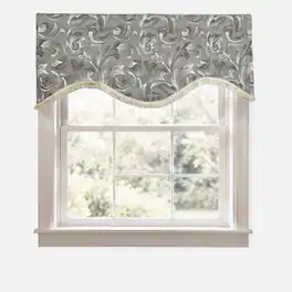 RLF Home - 100% Cotton Jasper Trimmed Cornice Lined Window Valance 50" x 17" - Sage