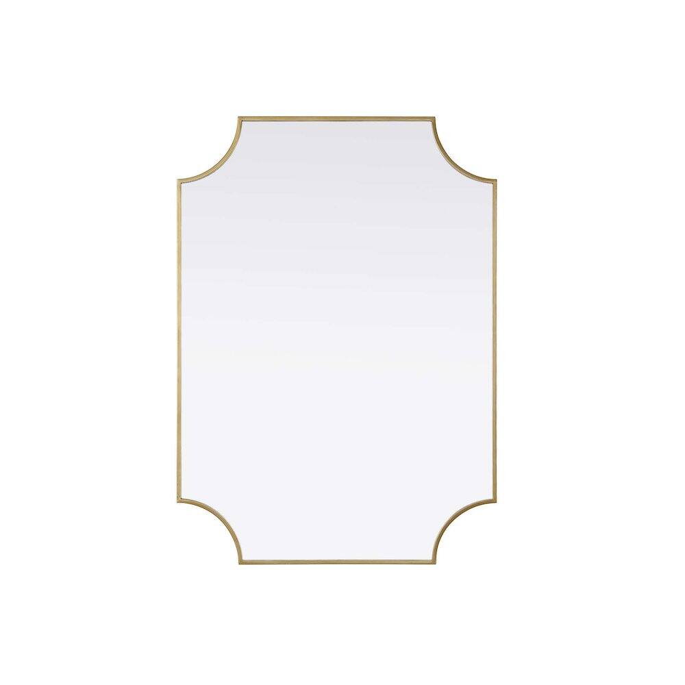 Alt View 3. Elegant Kitchen and Bath - Notched Metal Mirror 30x42 inch in Brass - Brass.