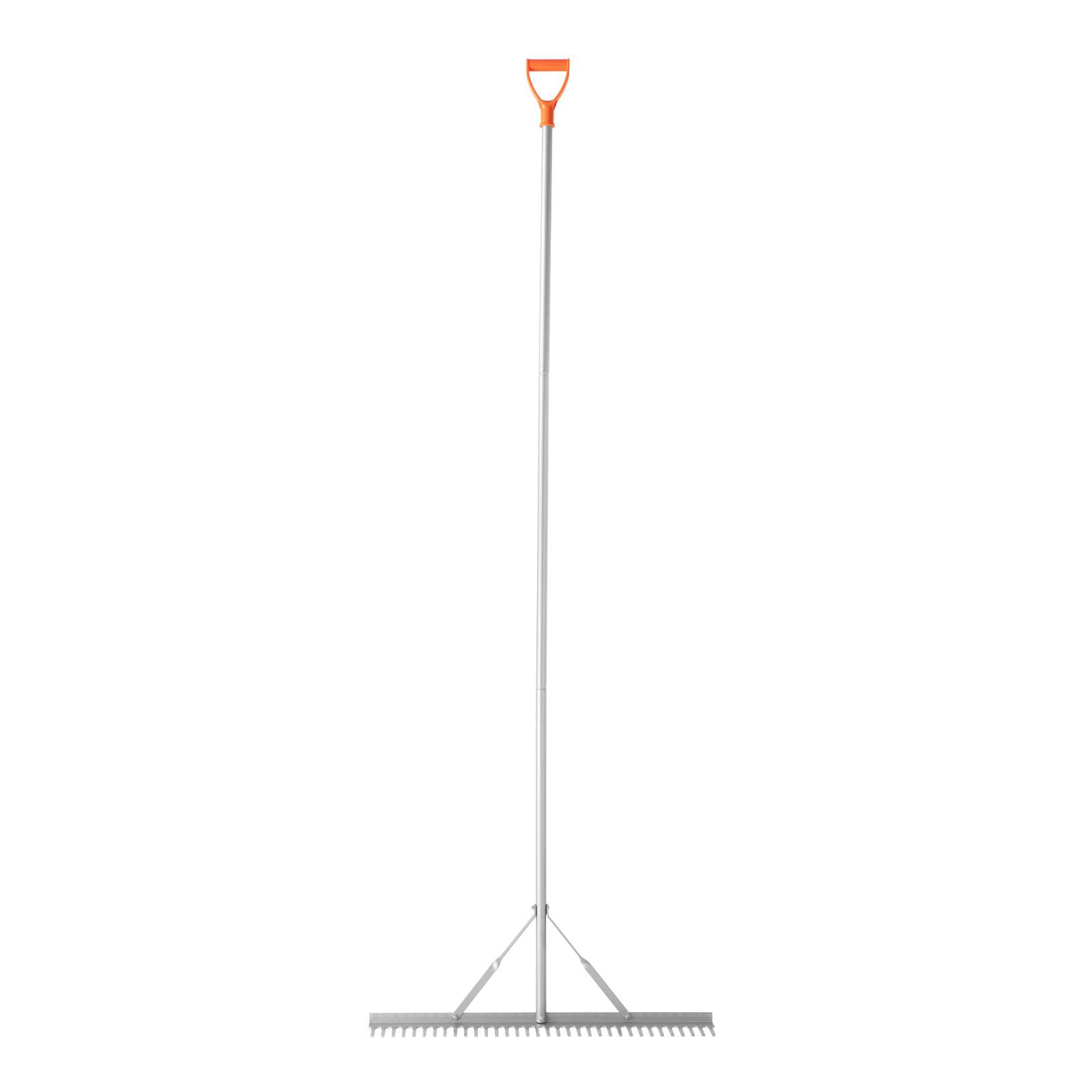 Alt View 5. VEVOR - Landscape Rake, 36 inch Wide Head 133 inch Handle, Large Heavy Duty Aluminum Landscaping Leaf Rake Tool - Sliver.