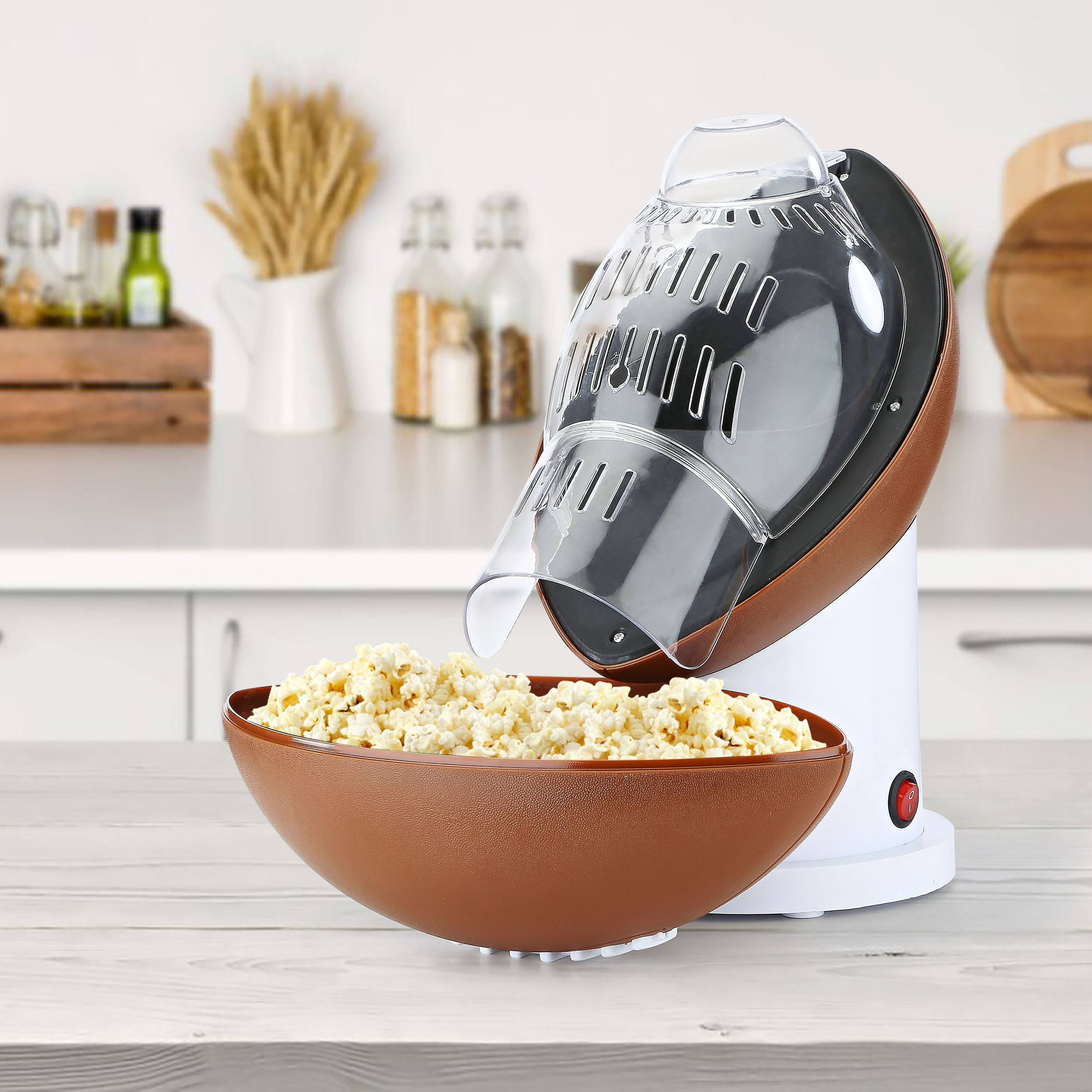 Alt View 1. Brentwood - Brentwood Football 8-Cup Hot Air Popcorn Maker - Brown.