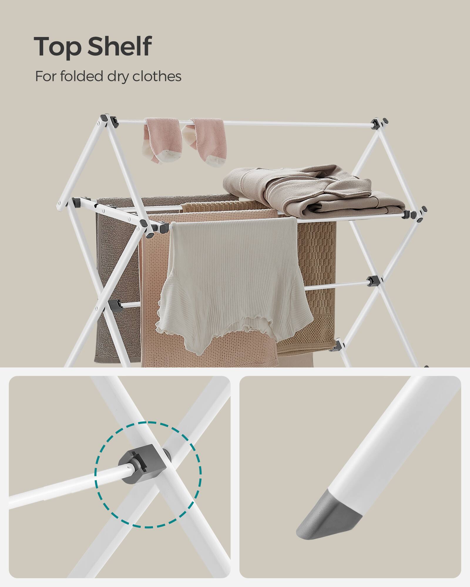 Top Shelf  
For folded dry clothes