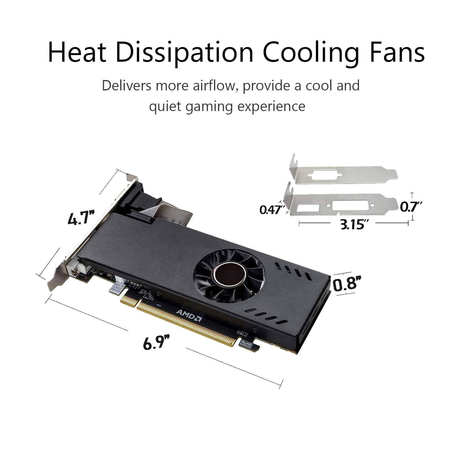 Heat Dissipation Cooling Fans  
Delivers more airflow, provide a cool and quiet gaming experience  

4.7"  
0.47"  
3.15"  
0.7"  
0.8"  
6.9"
