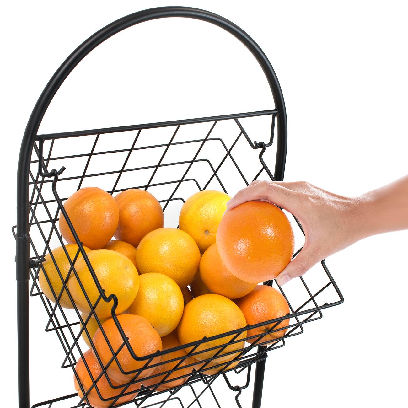 Alt View 4. Sorbus - Sorbus 3-Tier Wire Market Basket Storage for Fruit, Vegetables, Toiletries, Stylish Tiered Serving Stand - Black.