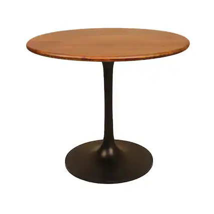 Front. Carolina Chair & Table - Alden Wood Top 36" Round Dining Table - Elm/Black - Blue.