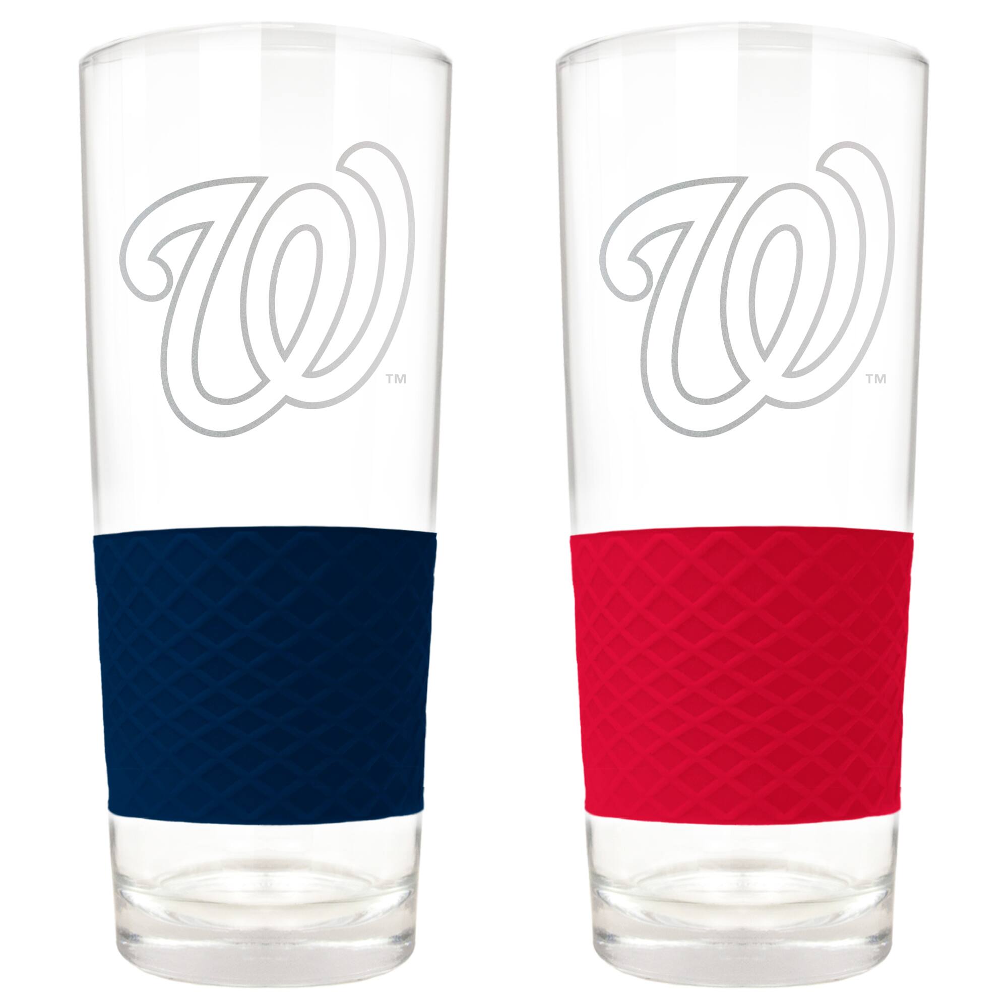 Front. Great American Products - Washington Nationals 22oz. Logo Score Pint Glass Two-Piece Set - Multicolor.