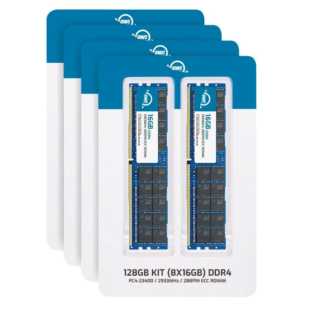 OWC 128GB KIT (8X16GB) DDR4  
PC4-23400 / 2933MHz / 288PIN ECC RDIMM  
16GB DDR4 2933MHz ECC RDIMM