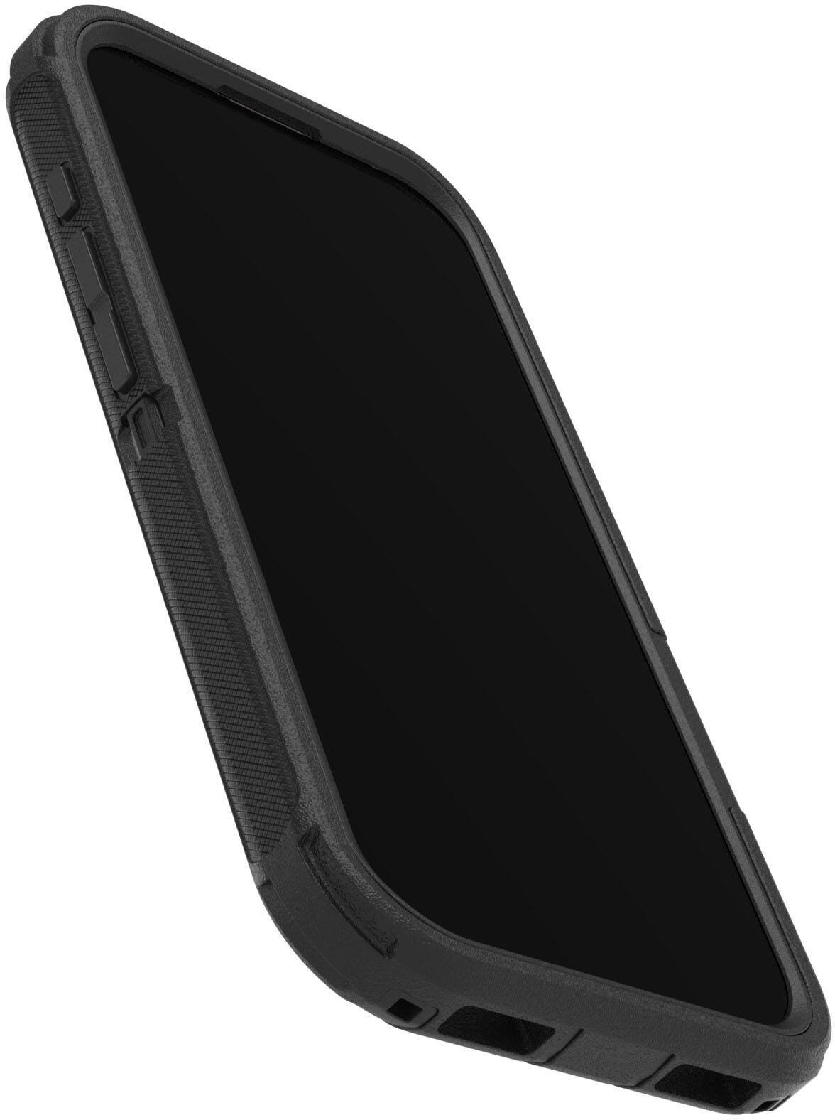 Left. OtterBox - Defender Series Pro Hard Shell for Apple iPhone 17 - Black.