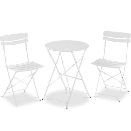 Front. Best Choice Products - Best Choice Products 3-Piece Small Bistro Set, Folding Patio Furniture Set of 2 Chairs and Table - White - White.