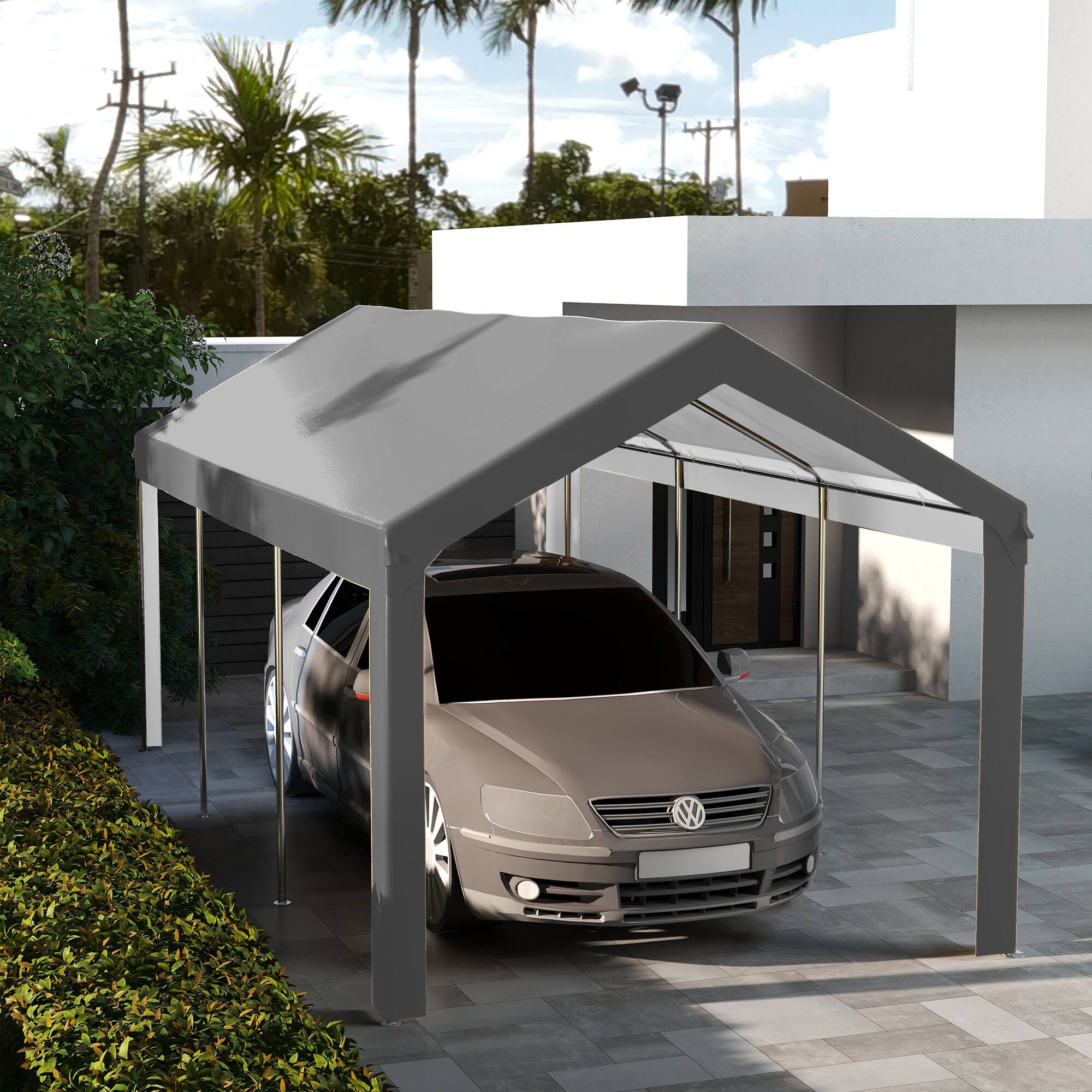 Alt View 1. Outsunny - x 20ft Carport Roof, UV Resistant Canopy Replacement, Fits 84C-378V00 and 84C-206 Series - Dark Gray.