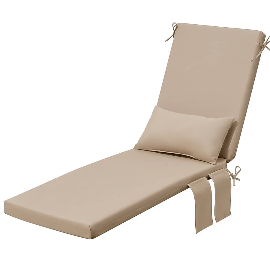 Crestlive Products - 1pc 80in Outdoor Water Resistant Chaise Lounge Chair Cushion with Ties Patio lounge cushion - Beige price history on PriceWatchPro