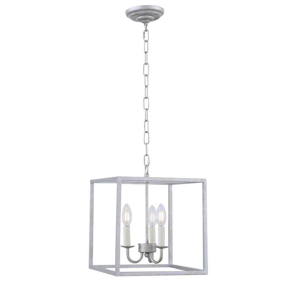 Alt View 3. Living District - Eclipse 3 Light Vintage Silver Pendant - Vintage Silver.
