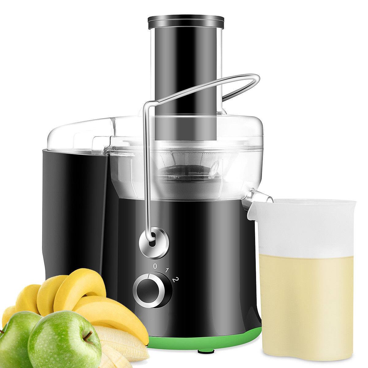 Alt View 1. Ecooso - 2-Speed Wide-Mouth Centrifugal Juicer, Fruit & Vegetable Juice Maker, High Yield - Black + Sliver.