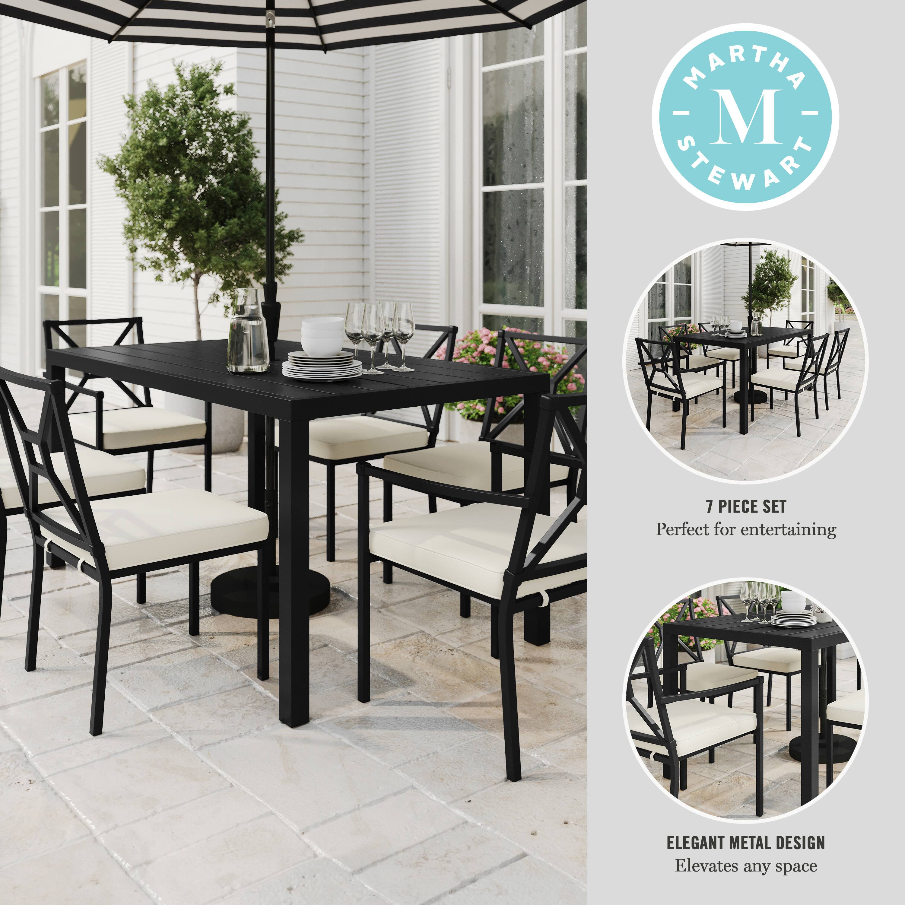 MARTHA STEWART

7 PIECE SET  
Perfect for entertaining

ELEGANT METAL DESIGN  
Elevates any space