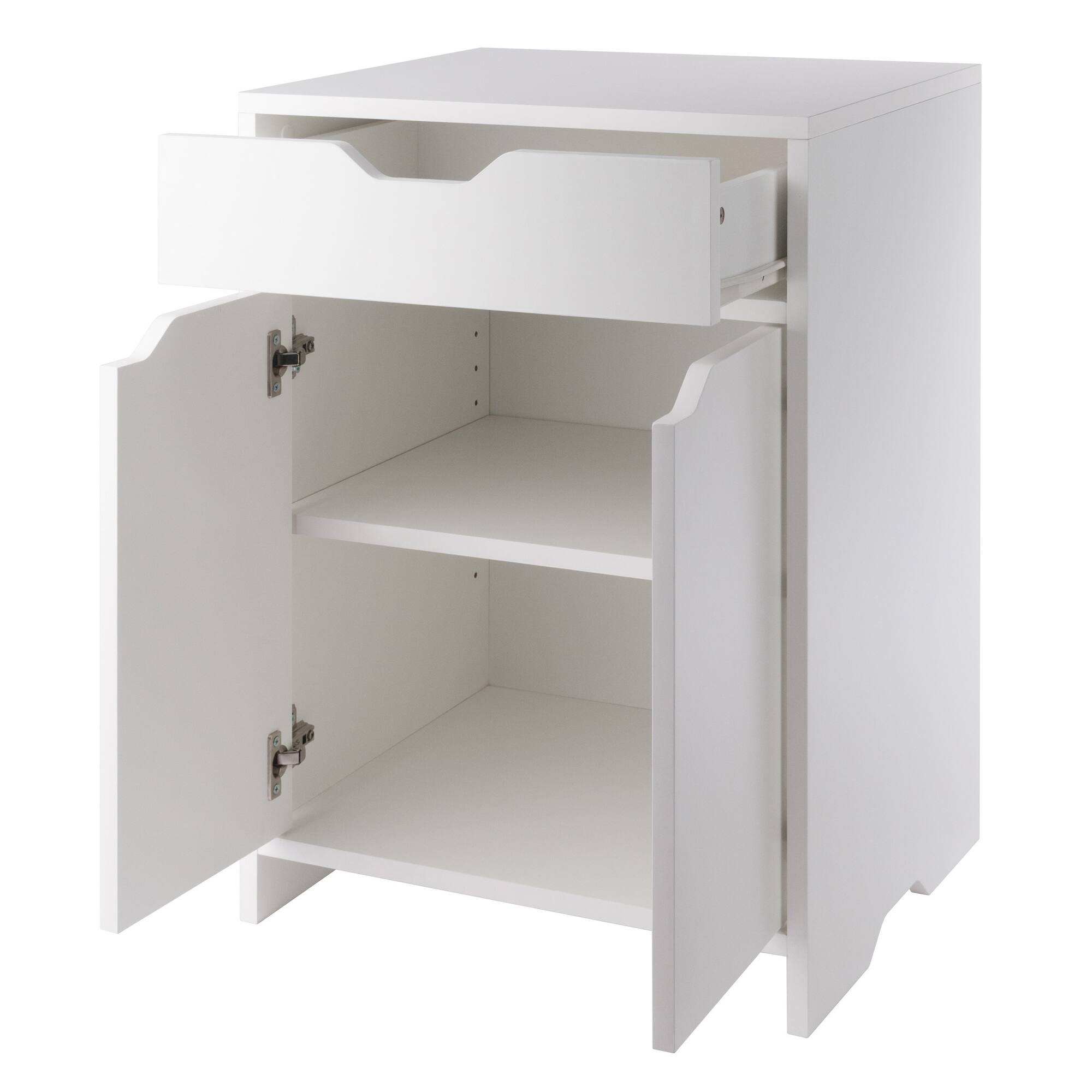 Alt View 1. Winsome Wood - Nova 1-Drawer Storage Cabinet - White.