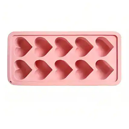 Front. Kitcheniva - Heart-Shaped Silicone Mold Tray – 1 Pc for Ice Cubes, Candy, Chocolate, Jelly & More.