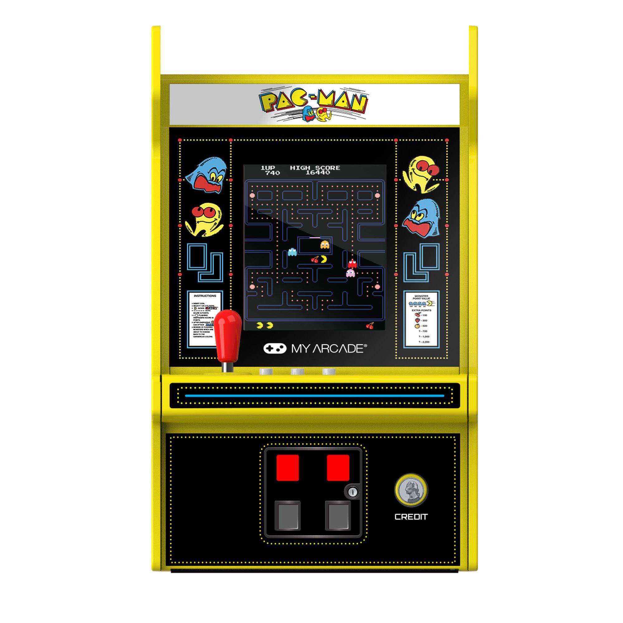 PAC-MAN  
1UP HIGH SCORE 740 16440  
INSTRUCTIONS  
PUBLICATION Crowner MONSROME  
PORTS  
MY ARCADE  
2,2,00  
CREDIT