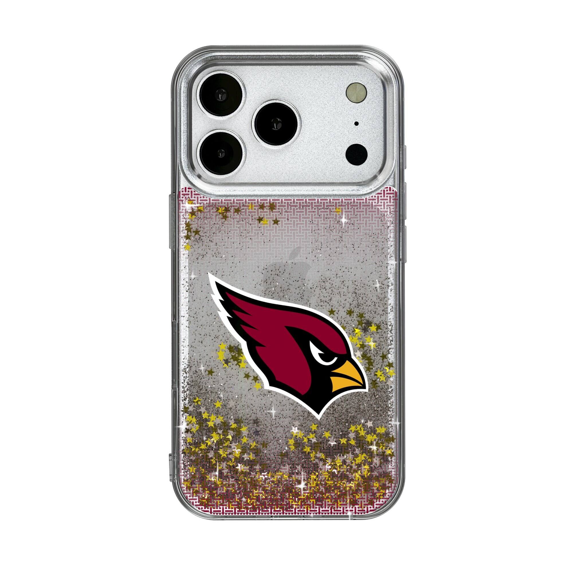 Front. Keyscaper - Arizona Cardinals Linen Logo iPhone Glitter Case - 16 - Multicolor.