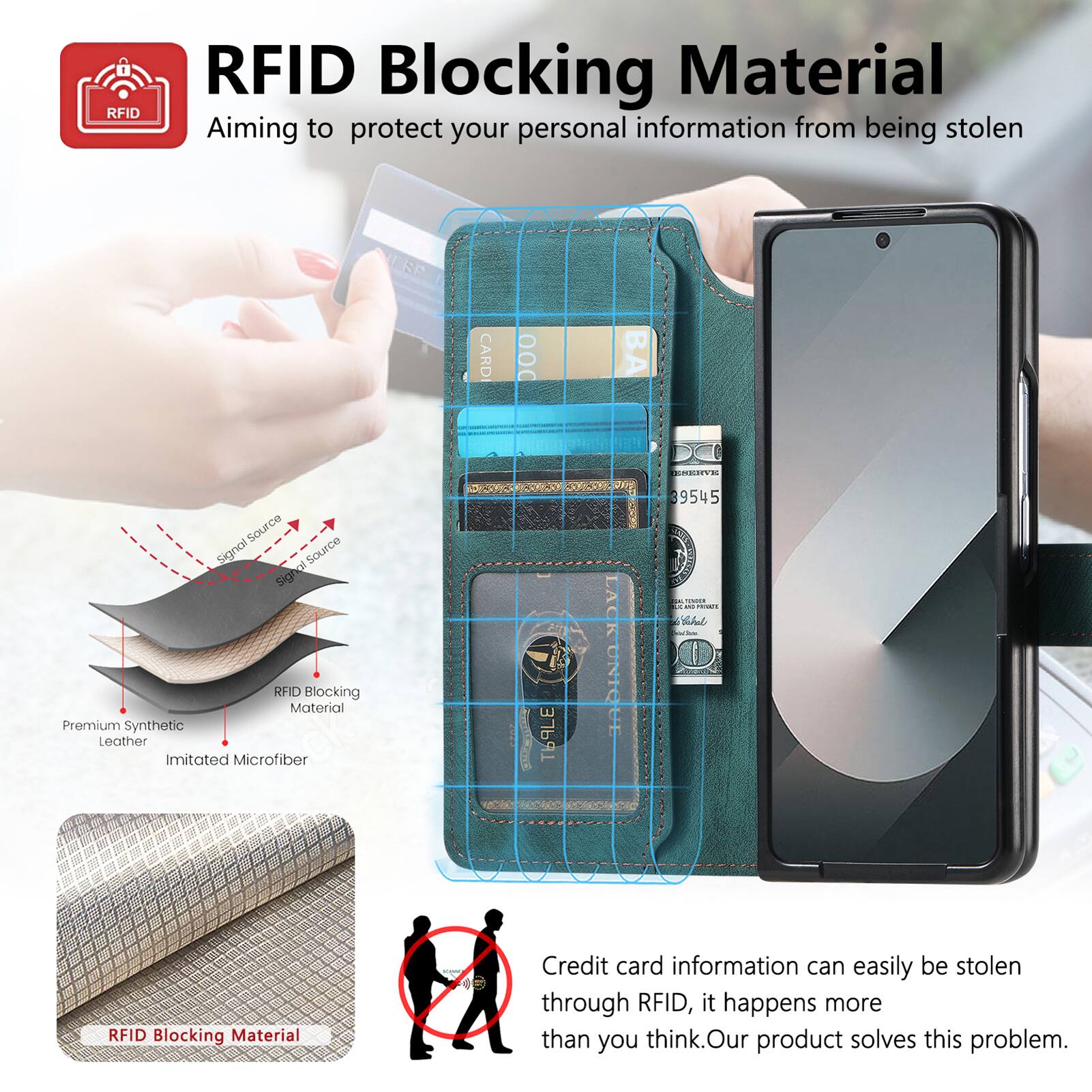RFID Blocking Material

Aiming to protect your personal information from being stolen

TSP CARD 000 B

RFID Blocking Material Premium Synthetic Leather Imitated Microfiber

Credit card information can easily be stolen through RFID, it happens more than you think. Our product solves this problem.