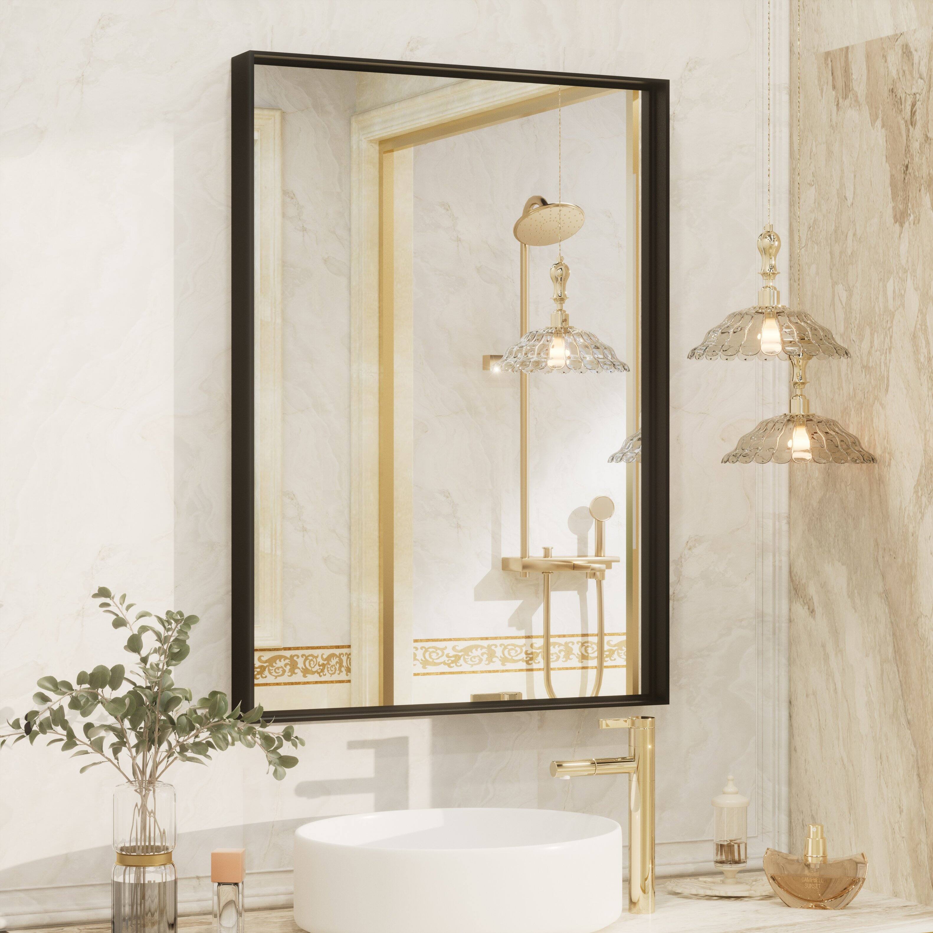 Alt View 10. Boyel Living - 22 x 30 in Rectangle Square Right-Angle Mirror with Matte Black Aluminum Frame.