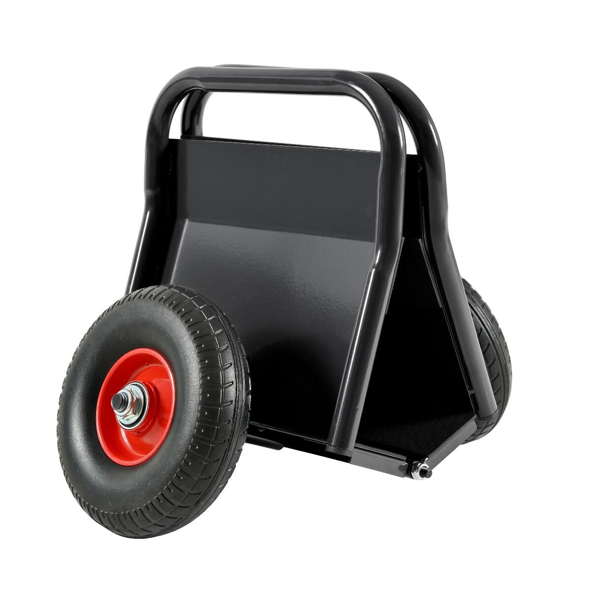 Back. Ropilly - Ropilly Heavy Duty Panel Dolly with 10 Inch Solid Rubber Tires for Drywall Sheet and Door Material - Black.