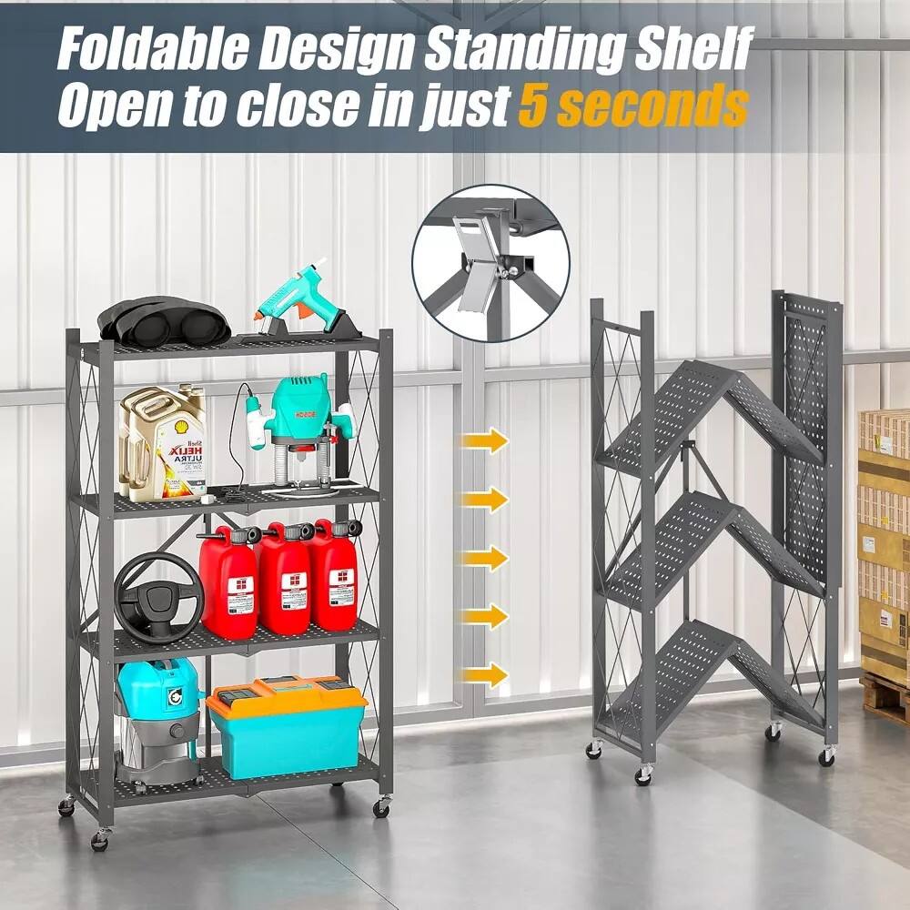 Foldable Design Standing Shelf  
Open to close in just 5 seconds