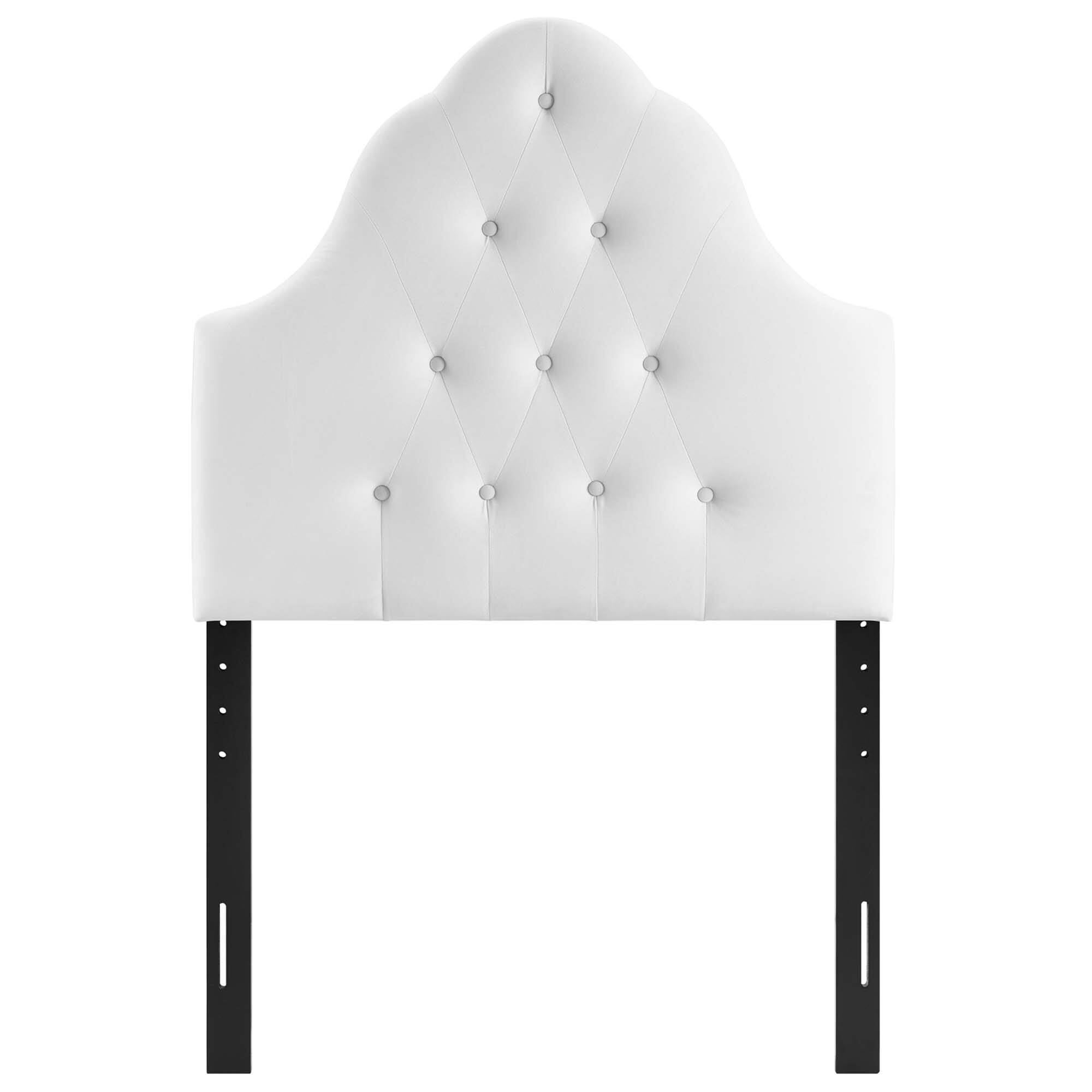 Alt View 1. Modway - Sovereign Diamond Tufted Performance Velvet Twin Headboard by Modway - White.