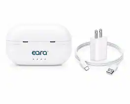 Eara - Portable Hearing Aid Charger Case for Explore Li+ - Rechargeable Travel Power Bank with LED Status Indicators - White