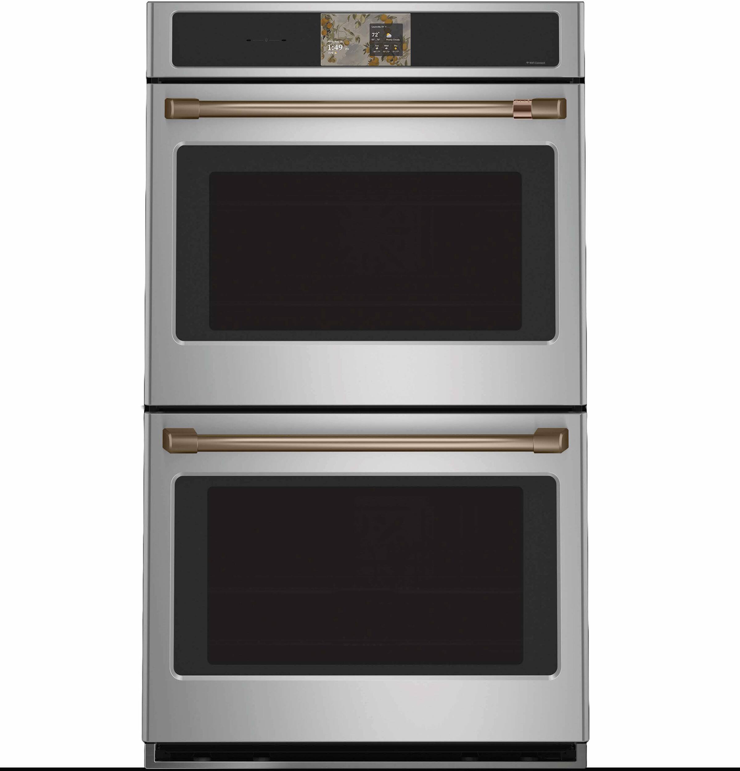 Alt View 20. Café - 30" Smart Built-In Double Electric Convection Wall Oven with Air Fry and Precision Cooking Modes - Stainless Steel.