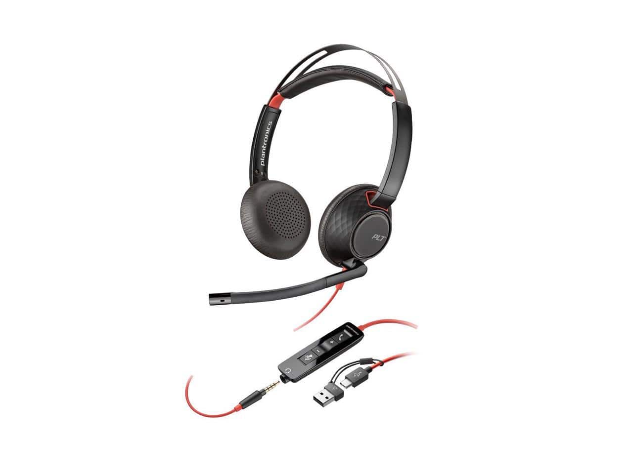 Plantronics Poly Blackwire 5220 Stereo USB C Headset +3.5mm Plug +