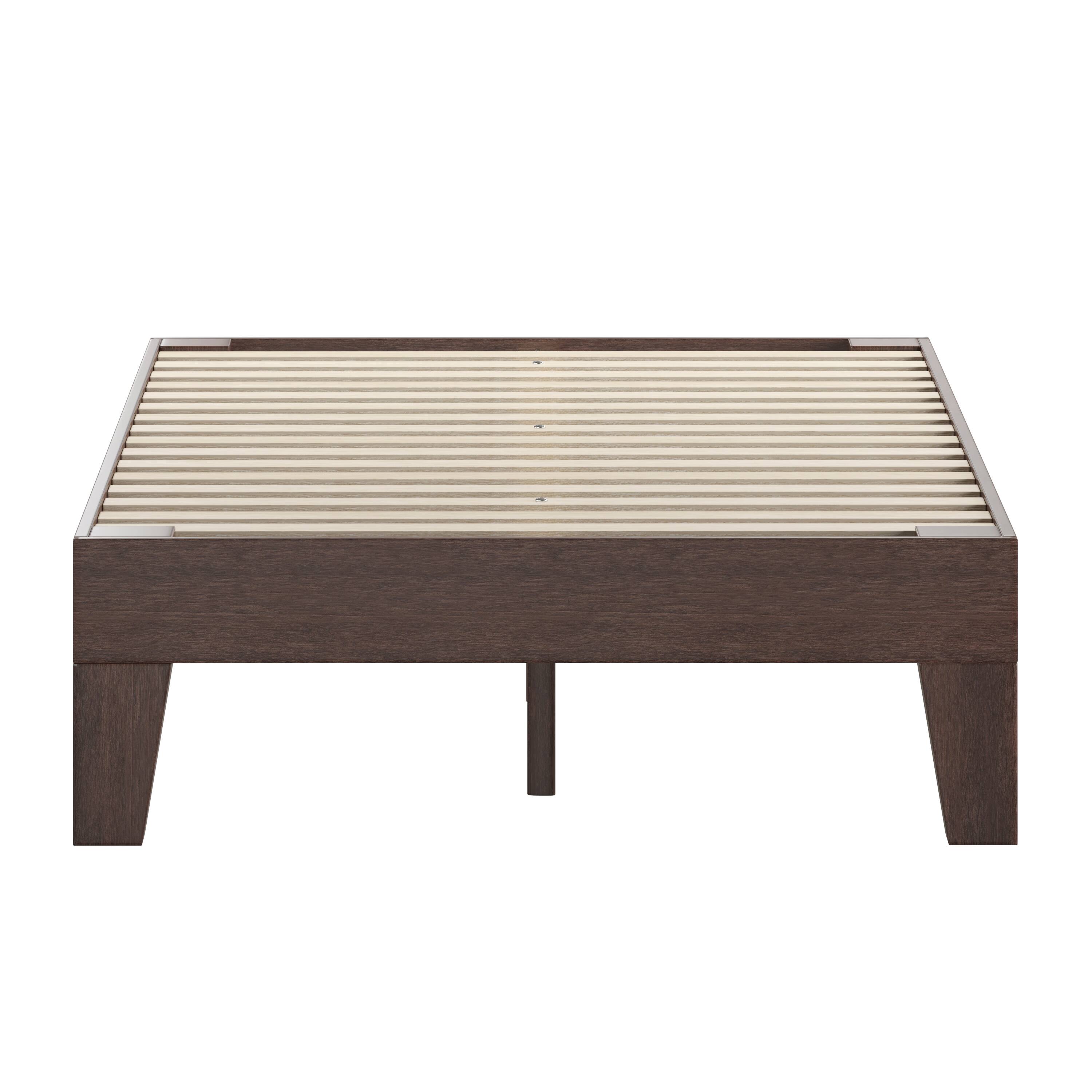 Alt View 8. Emma + Oliver - Avila Wooden Platform Bed with Wooden Support Slats; No Box Spring or Foundation Required - Walnut.