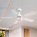 Alt View 6. Breezary - 42-In Indoor Ceiling Fan with Light Kit, 5 Plywood Blades, 6-Speed DC Motor and Remote, Timer, Memory Function(1/2 Pack) - Distressed White and Gold (1 Pack).