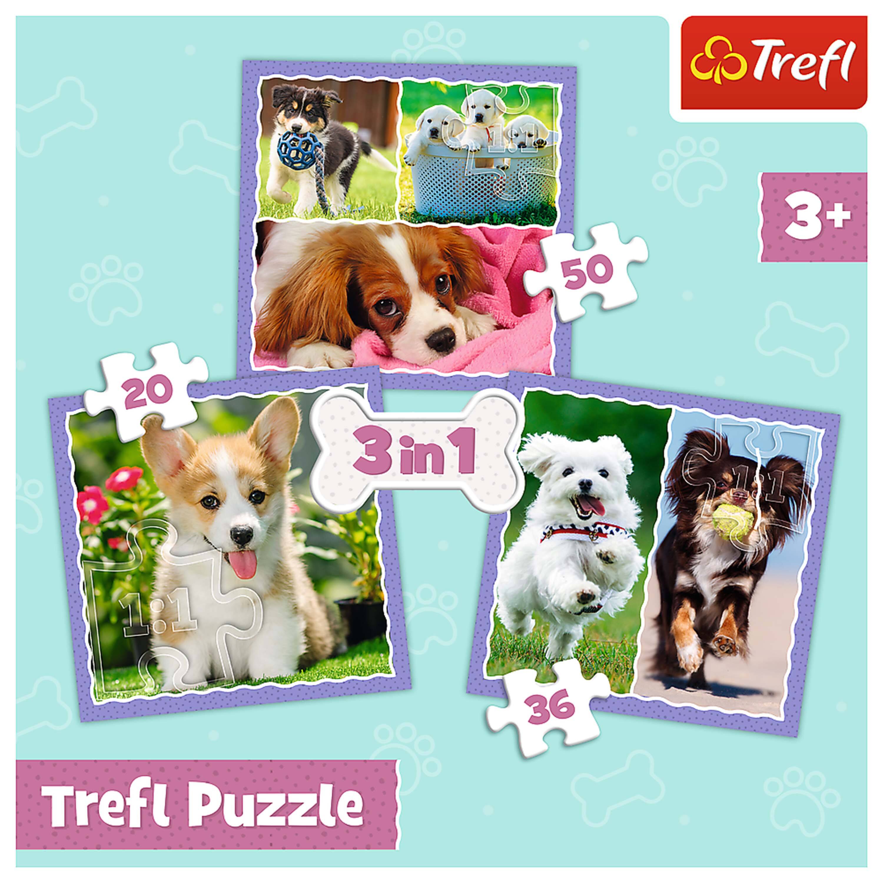 Trefl Puzzle  
3+  
3 in 1  
20  
50  
36
