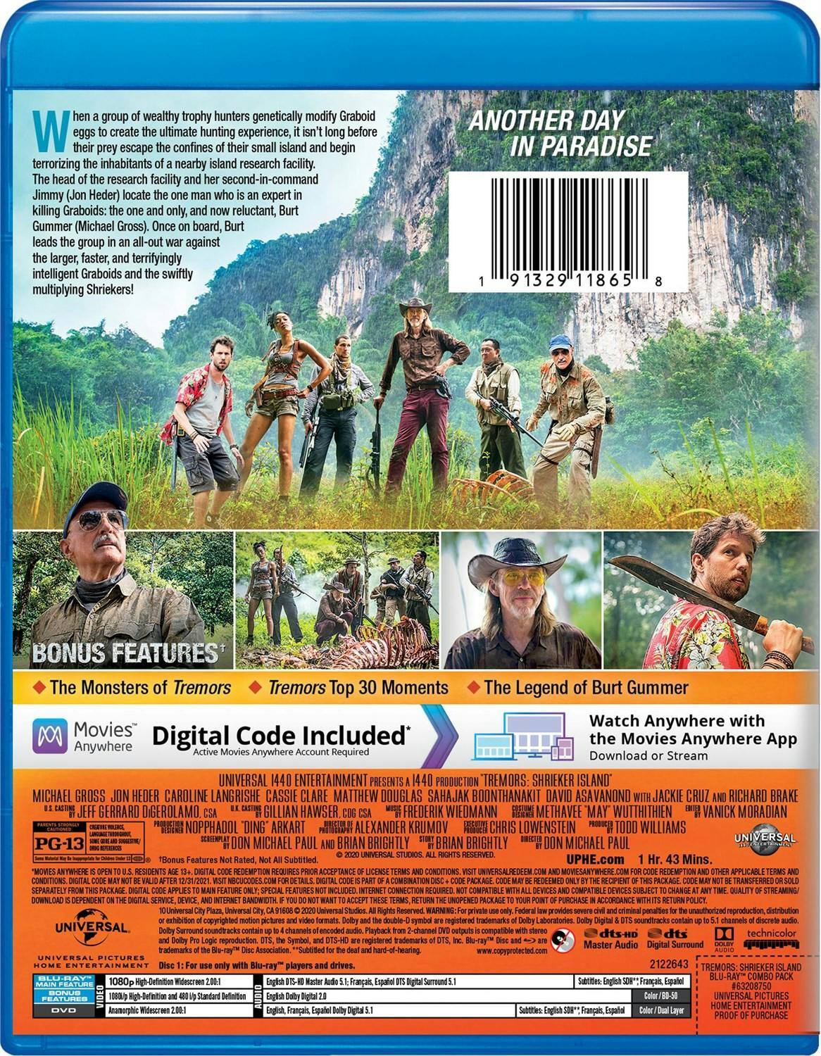 Back. Tremors: Shrieker Island (Digital) [Blu-ray].