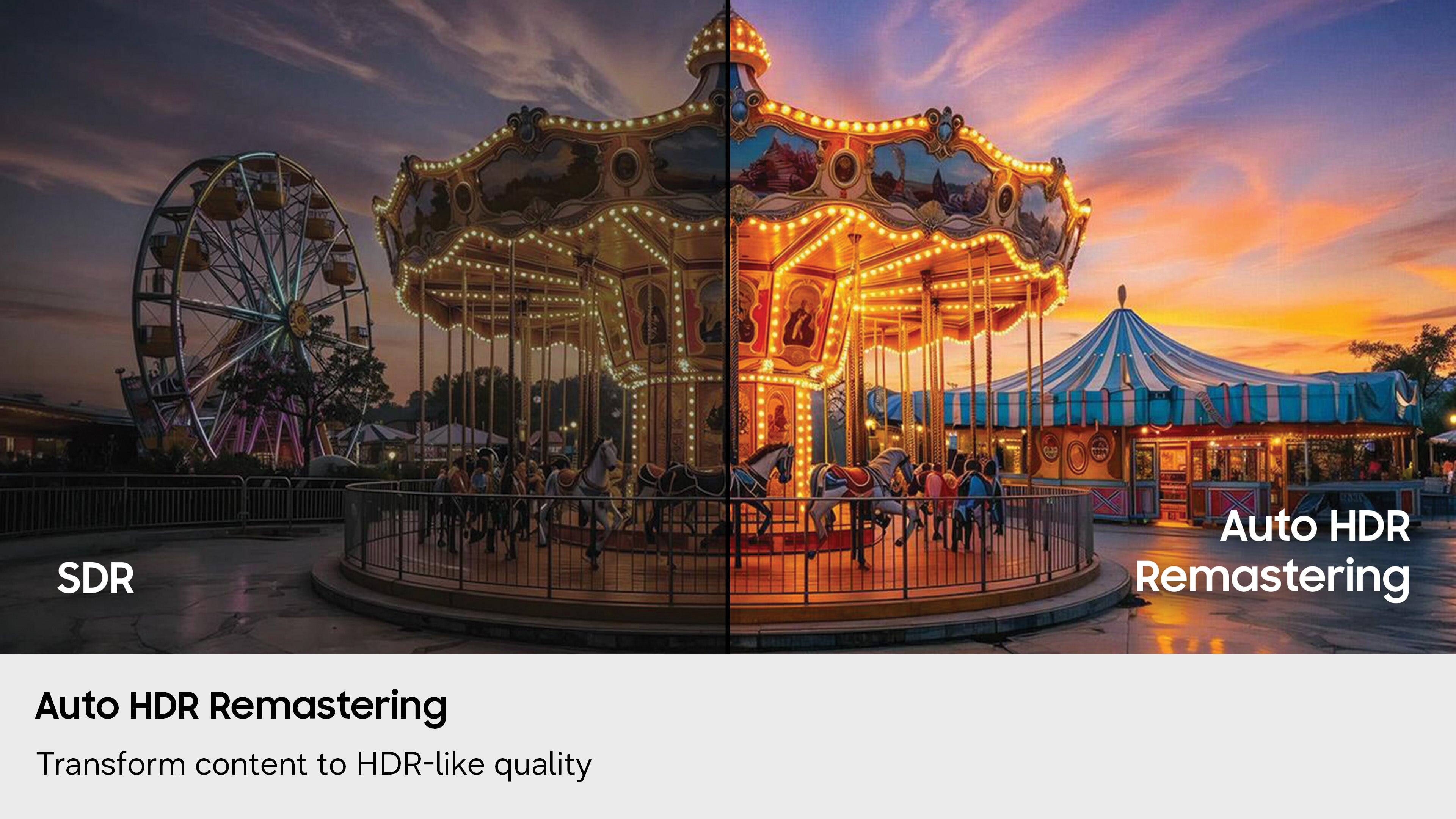 SDR  
Auto HDR Remastering  
Transform content to HDR-like quality