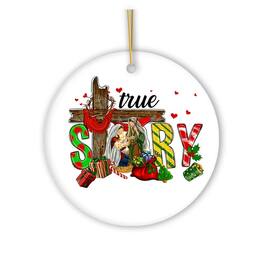 OrnamentallyYou - True Story Joseph and Mary Holiday Festive Christmas Ornament Christian Nativity Gift Circle - Multi-colored