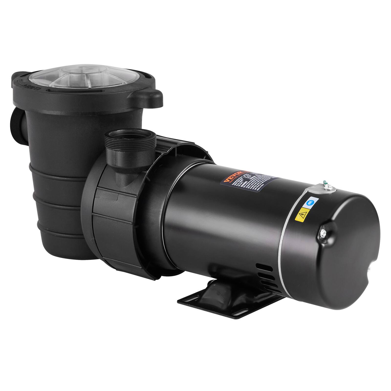 Alt View 4. VEVOR - Above Ground Pool Pump, 1HP, 80 GPM Max. Flow Single Speed Swimming Pool Pump, 120V 3450 RPM 36 ft Max. Head Lift Pool - Black.