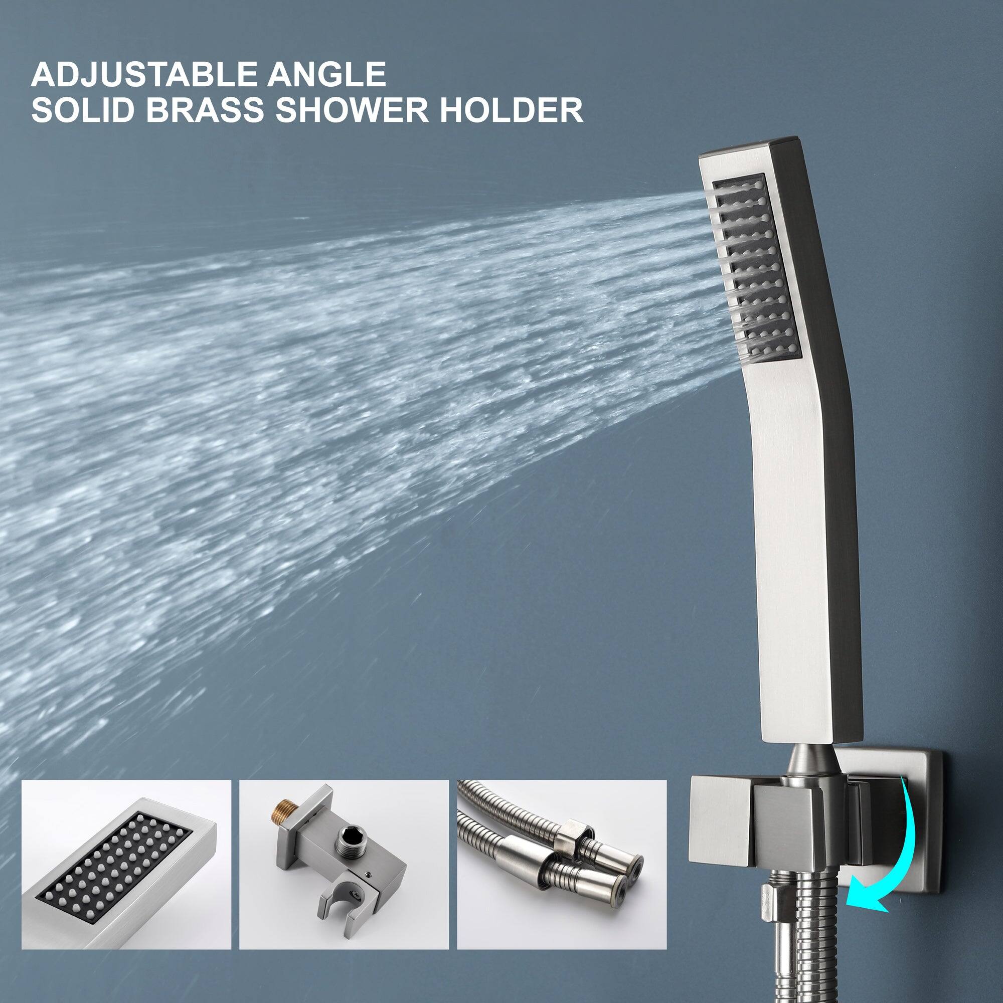 ADJUSTABLE ANGLE SOLID BRASS SHOWER HOLDER