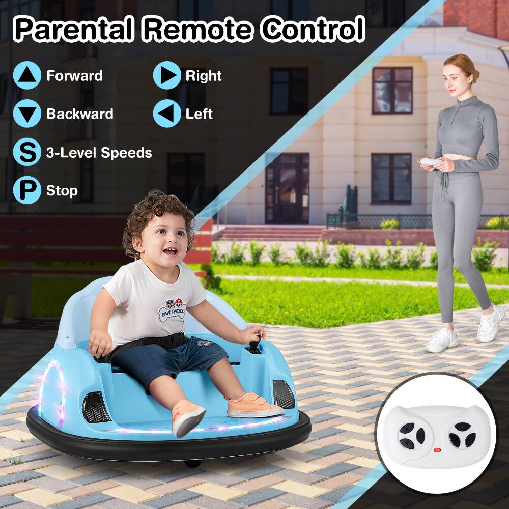 Parental Remote Control  
Forward  
Right  
Backward  
Left  
3-Level Speeds  
Stop