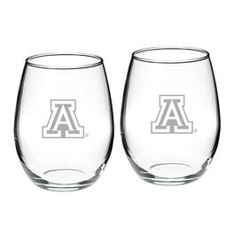 Jardine - Arizona Wildcats 21oz. 2-Piece Stemless Wine Glass Set - Multicolor