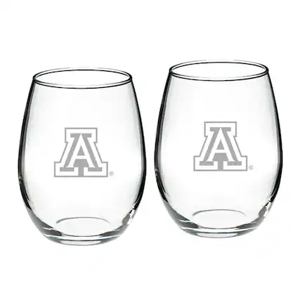 Front. Jardine - Arizona Wildcats 21oz. 2-Piece Stemless Wine Glass Set - Multicolor.