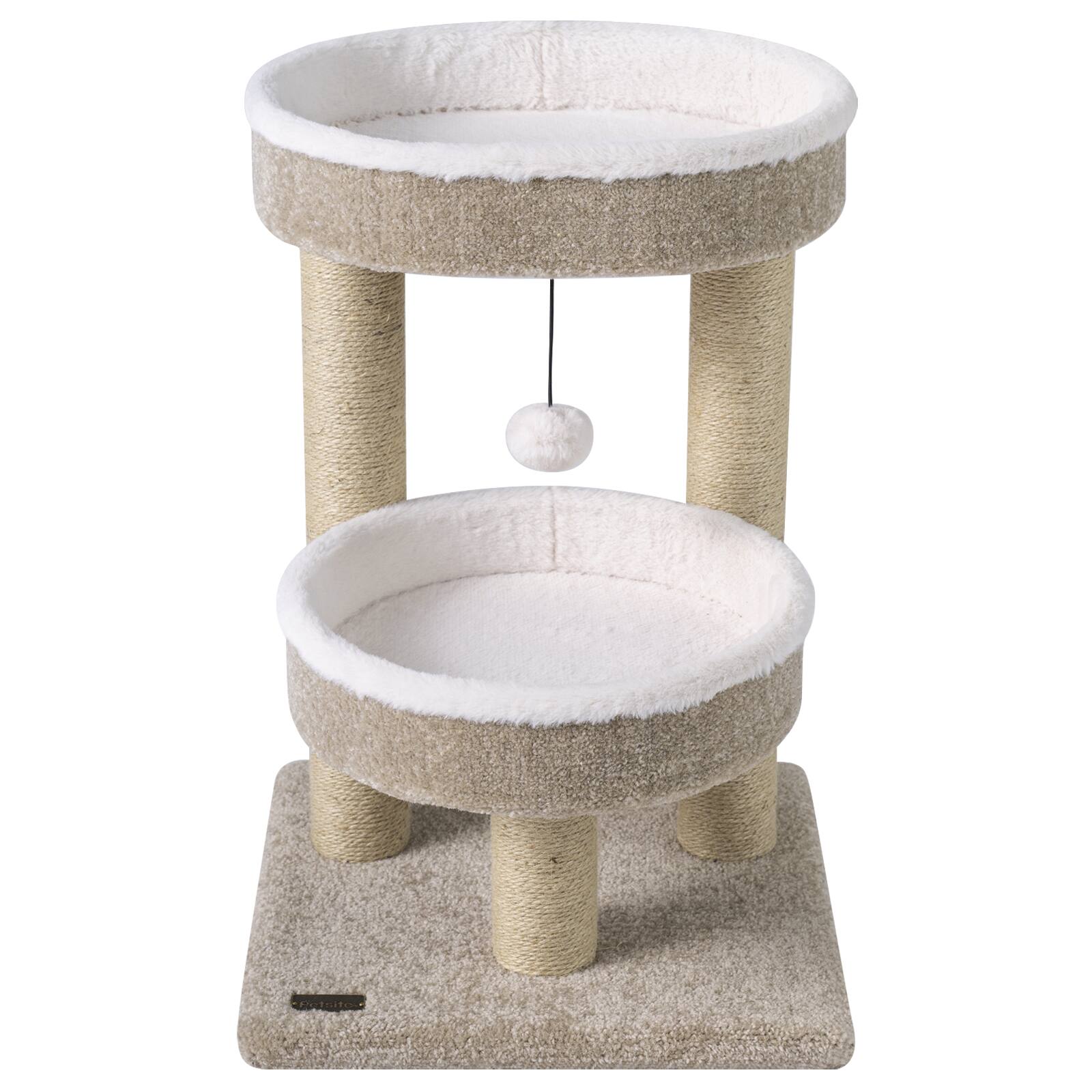 Alt View 9. Gymax - Gymax Carpeted Cat Tree 24'' Small Cat Tower w/2 Comfy Plush Perches Scratching Posts.