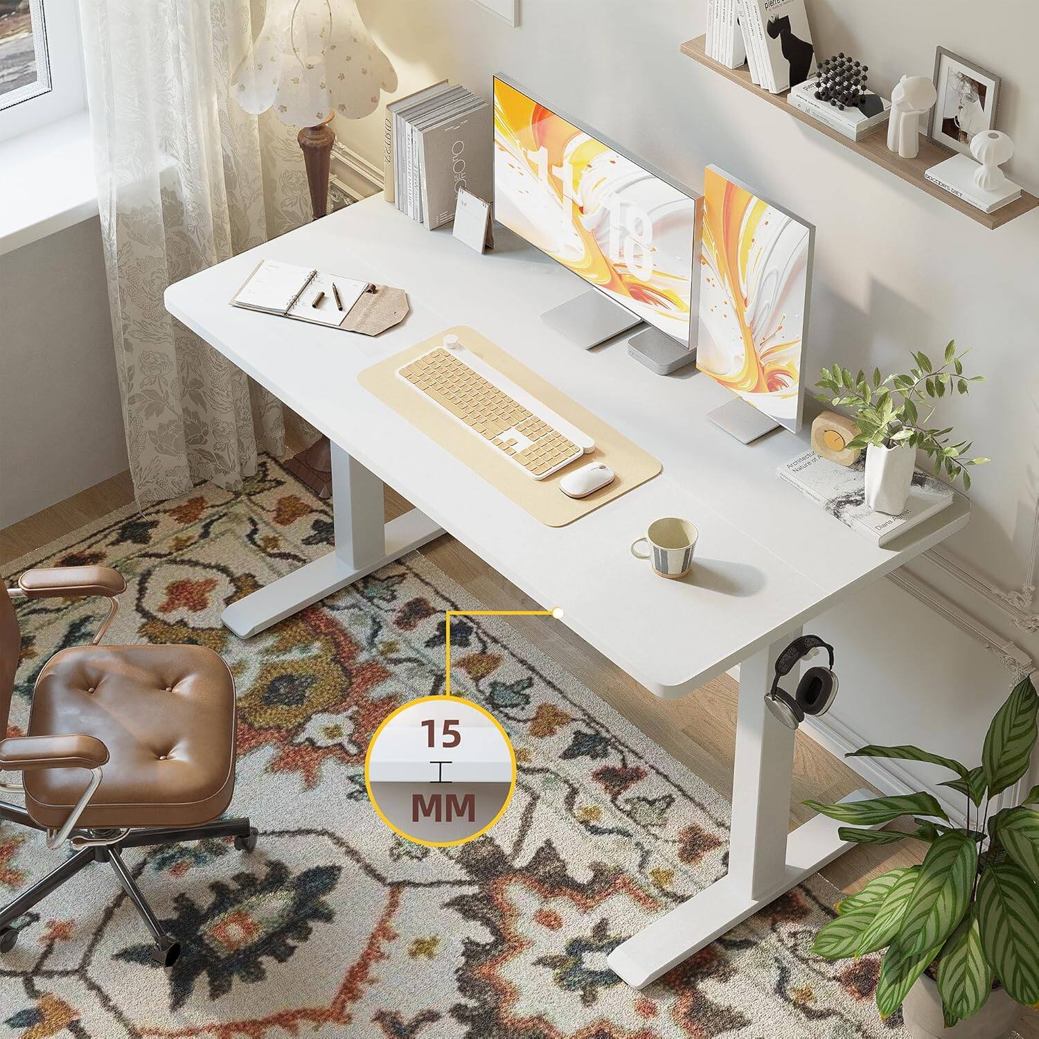 Office　Home&amp;Business　2021 Zell Electronics 47 Inch Gaming DeskT Shaped Leg Design for