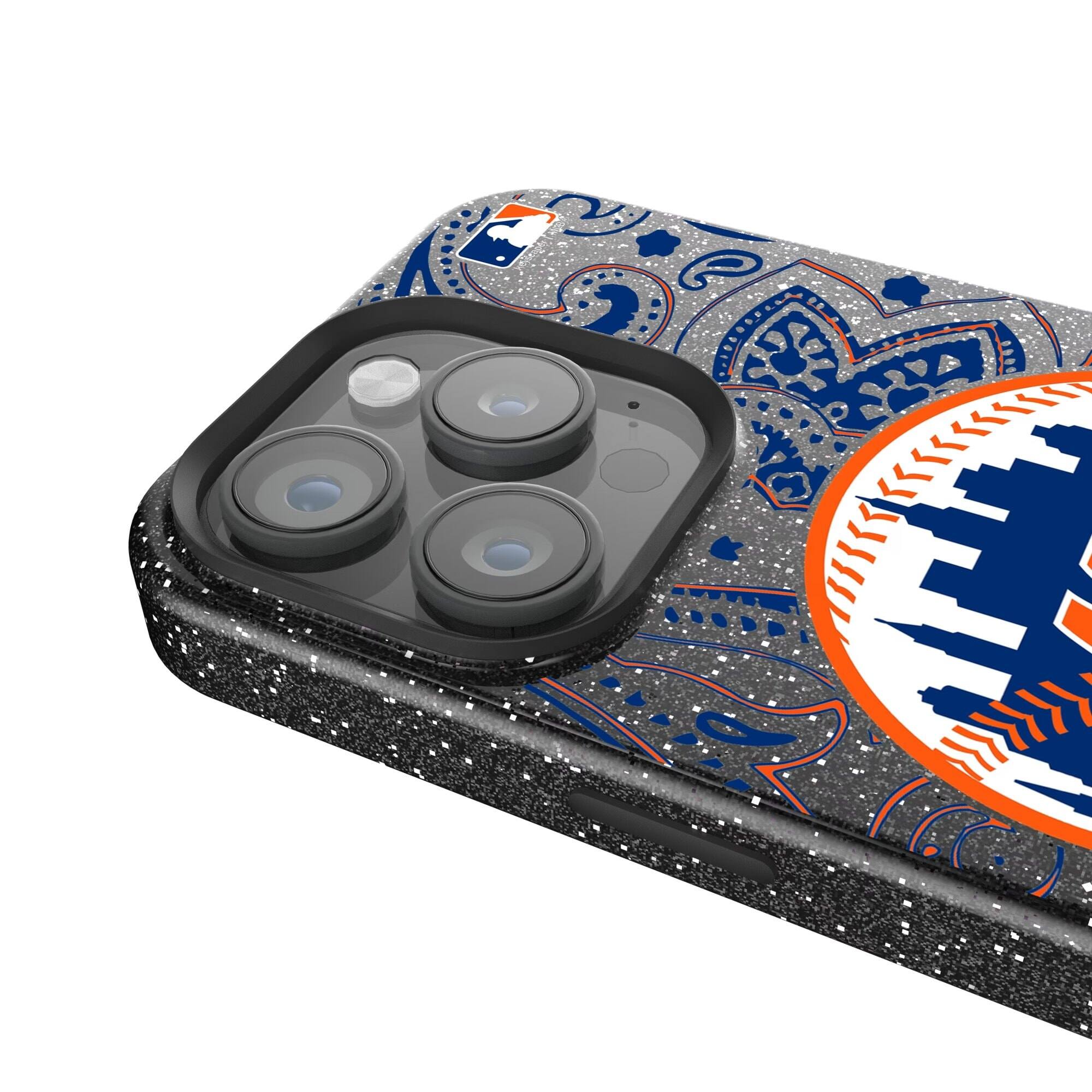 Alt View 3. Keyscaper - Paisley Bling iPhone Case - 14 Pro Max - Black.