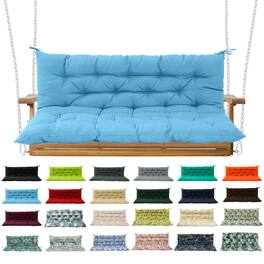 Chateau Abodes - Outdoor Replacement Seat Cushions for 2-3 Person Swing & Bench, Waterproof Sofa Pads with Backrest for Patio Furniture - Sky Blue