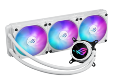Front. ASUS - ASUS ROG Strix LC III 360 ARGB White - Gen7 Pump, 360° Block, Aura Lighting - White.